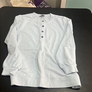 Lane Bryant Sky Blue Buttoned Top